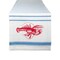 Contemporary Home Living Striped Coastal-Style Lobster Cotton Table Runner - 72" - White and red